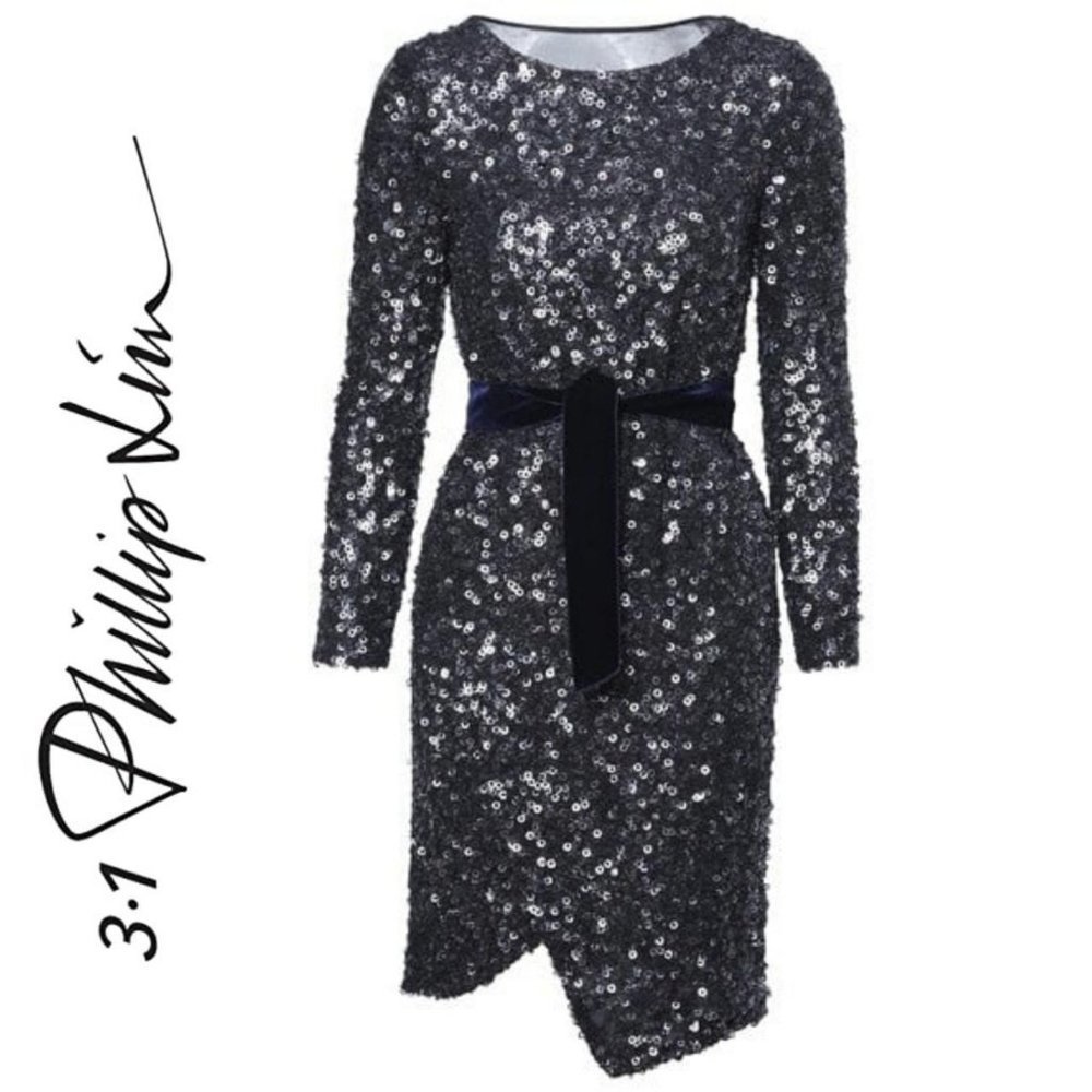 3.1 PHILLIP LIM silk sequin cocktail dress RRP US$1,099 - Picture 1 of 4